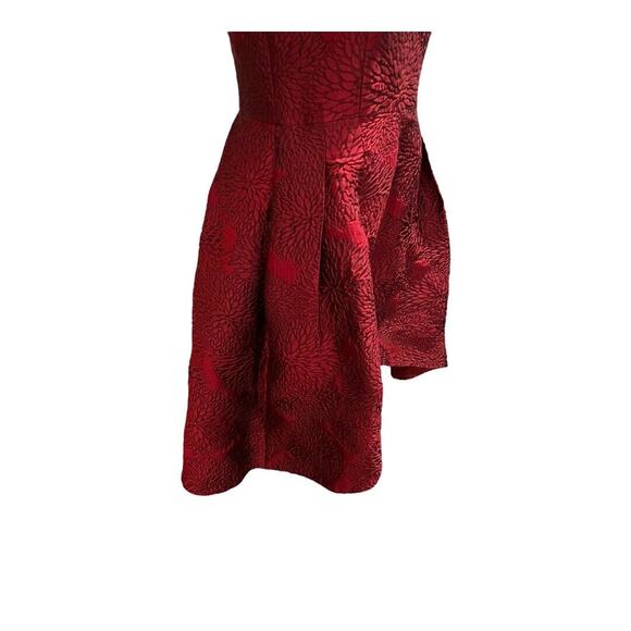 Shoshanna Midnight Coraline Red Jacquard Print Sleeveless High-Low Dress Sz 8 - Picture 11 of 16